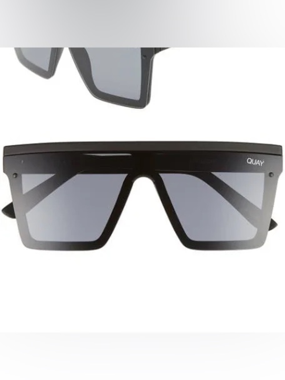 Quay Australia Black Shield Sunglasses with Gray Lenses. Polarized.   Hindsight
